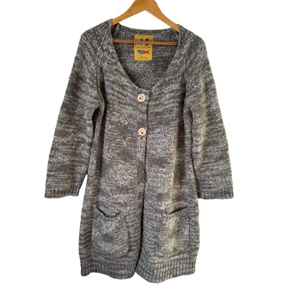 Kooi Knit Wear Sweaters - Kooi Knit Wear Mohair Wool Alpaca Two Button Cardigan Beige Women's Large